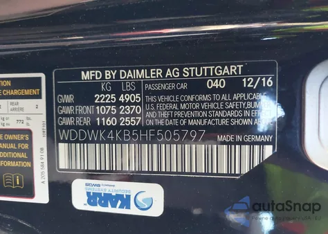 2017 Mercedes-Benz C 300 4Matic из США, поврежденный, VIN WDDWK4KB5HF505797